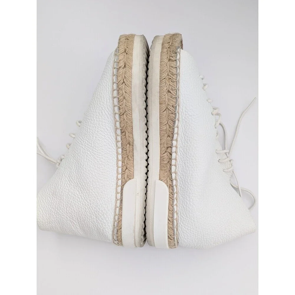 Miista Women's (Sz 36) White Leather Lace-Up Peep-Toe Espadrilles/Shoes/Sandals